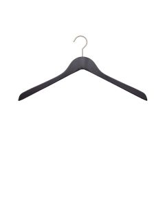 Trehenger, massiv, vinklet, mat sort, 13 mm tyk, 45 cm, satin krom