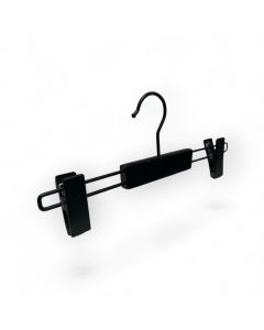 Buksehenger m/klemmer, mat sort krom krok, mat sort. 30 cm. Trehenger