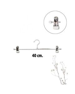 Metall klypehenger (B 40 cm) - 100 stk. Hvit *TILBUDSVARE*