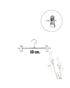 Metall klypehenger (B 30 cm) - 100 stk. Hvit dup  *TILBUDSVARE*