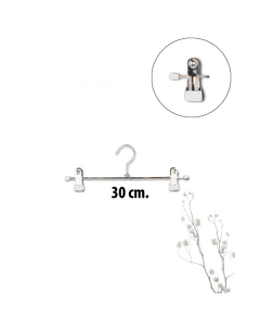 Metall klypehenger (B 30 cm) - 100 stk. Hvit dup  *TILBUDSVARE* Min. Kjøb 300 stk.
