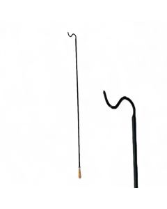 Hengerfanger, med naturfarget trehåndtak, sort, 130 cm