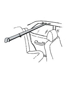 Konfeksjonsstang t/ bil, krom. L 70-130 cm