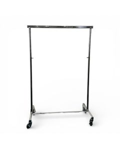 Luxus, konfektionsstativ lille, helt sammenklappeligt, med gummihjul, justerbar, krom, B100-161 x H121-191 cm