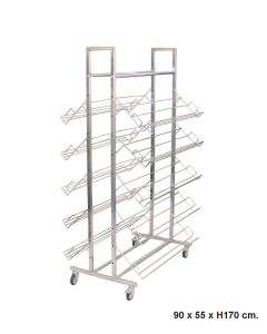 Gatestativ - L7 skostativ m/ 10 hyller, galvanisert