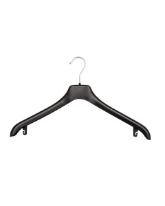 Kraftig jakkehenger, plast, sort, 44 cm, skulder 2,0 cm, pakket med 110 stk. Letveggt