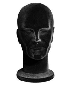 Flock herrehoved, sort, 34 cm H x 58 cm