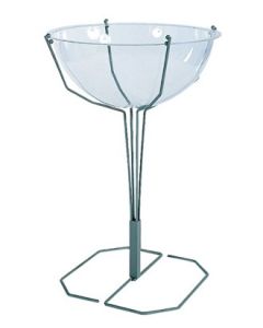 Displaybolle m/ Ø 55 cm akrylkuppel. Alufarget H 72 cm.