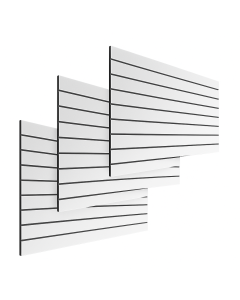Rillepanel - 120 x 240 cm. - hvit - 10 cm. ( 3 stk. 120 x 80 ) - Supersett, let tekstur