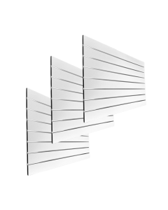 Rillepanel - 120 x 240 cm. - hvit - 10 cm. ( 3 stk. 120 x 80 ) - Supersett, let tekstur