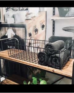 Trådkurv, sort 60 x 30 x H15