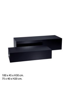 Podie - 2 stk. Sort. 100 x 45 x H30, 75 x 40 x H20. Leveres samlet