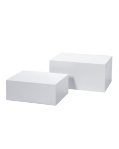 Podie sett til mannekenger, sett med 2 stk, hvit. 60 x 45 x H30 cm, 50 x 40 x H20 - leveres usamlet