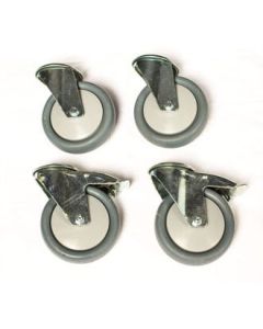 Tilbehør - Hjulsett 125 mm, 2 m/bremser & 2 u/bremser