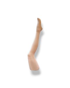 Strømpeben, dame, lys hudfarvet, glat. Plast H 83 cm, Ø15,5, fod 22 cm.