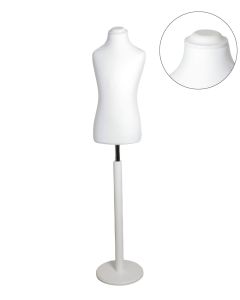 Treviso barnegine, hvid, 6-8 år, rund fod og flad top, hvid