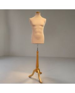 Treviso herregine, hørfarvet, lang krop, 3 fod, flad top, lyst træ