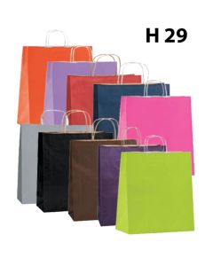 Papirpose - Mellem H 29 cm.- 50 stk. Velg farge