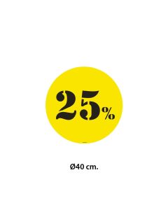 Poster - 25% - Ø40 cm. Selvklebende