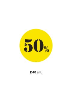 Poster - 50% - Ø40 cm. Selvklebende