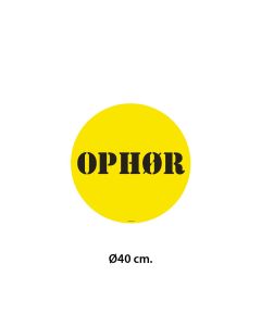 Poster - OPHØR - Ø40 cm. Selvklebende