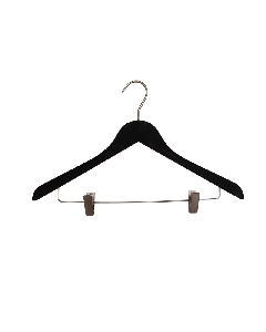 Voksenhenge, flad sort med kryper, silkematt gummibelægning, krok i satinkrom, 45 cm. "Black velvet"