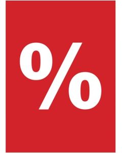 Plakat. %, rød med hvitt tryk, 50 x 70 cm