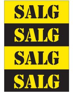Plakat. Salg, sort og gul, 50 x 70 cm