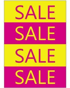 Plakat. SALE, gul og pink, 50 x 70 cm