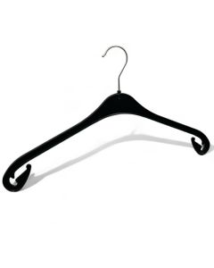 Plasthenge, XL, formpresset, med kraftig oppheng, sort, 47 cm. 270 stk.