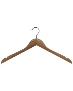 Bambus henger, massiv, flat, med hakk, natur, sort krok, 44 cm