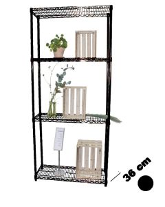 Reol - TUBO (B 91 x D 36 x H220 cm.) - Sort. 4 hylle