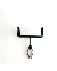 Skiltholder, til ovale rør, med clips, sort, B11 cm