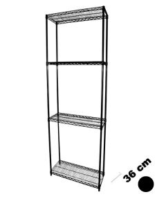 Reol - TUBO (B 61 x D 36 x H 220 cm.) - Sort. 4 hylle