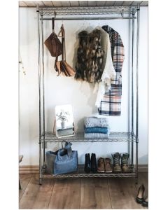 Garderobe Reol - TUBO (B 122 x D 36 x H 220 cm.) - Krom