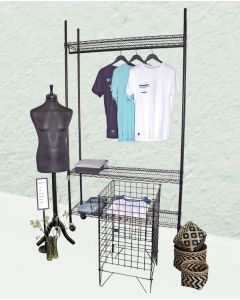 Garderobe Reol - TUBO (B 122 x D 36 x H 220 cm.) - Sort