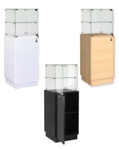 Vitrine m/ skap H 148 cm.  - Slimline. Vitrineskap