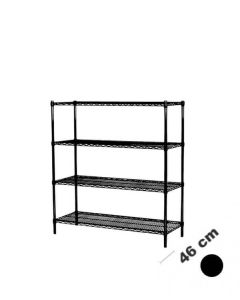 Reol - TUBO (B 122 x D 46 x H 160 cm.) - Sort. 4 hylle