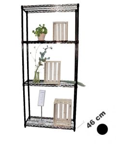 Reol - TUBO (B 91 x D 46 x H 220 cm.) - Sort. 4 hylle.