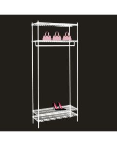 Reol - TUBO (B 91 x D 46 x H 220 cm.) - Hvit glans. 5 hylle