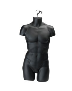 Hængetorso, herre, med front og krok, sort, H86 cm