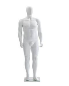 XL Herremannekeng m/ hode. H189 cm. Matt hvit