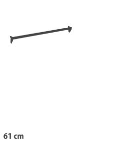 Dekostang 61,5 cm. Sort, t/ 12 mm ( Framework )