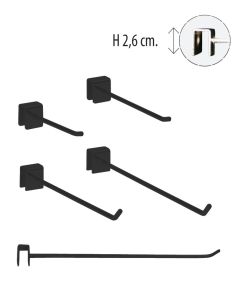 Varekrok - 12 mm. dekostang - sort. Velg længde