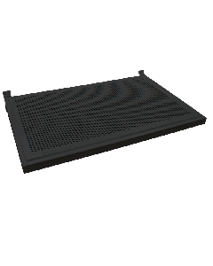Hylle m/ metallhulplade (59,5 x 37 cm.) - sort, t/ rillepanel