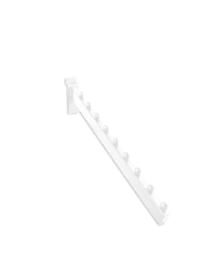 Frontheng skrå m/ 9 kuler, 35 cm, hvit, t/ rillepanel