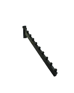 Frontheng skrå m/ 9 kuler, 35 cm, sort, t/ rillepanel