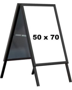 A-skilt - 50 x 70 cm. - Sort. Snapramme