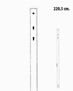 Skinne 220,3 cm.  t/ dobbeltsidet panelgondol 247,5 cm, hvit