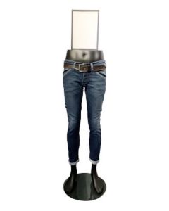 Mannekengunderdel, herre, inkl. glass fot, 118 cm, glasfiber, mat sort